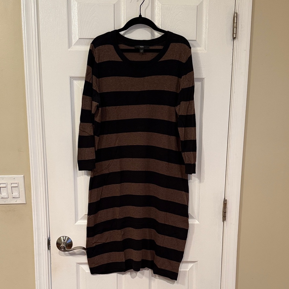 Mossimo Black and Brown Striped Sweater Dress